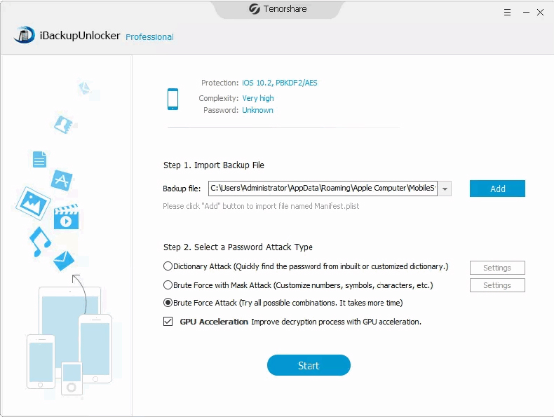 backup unlocker connected