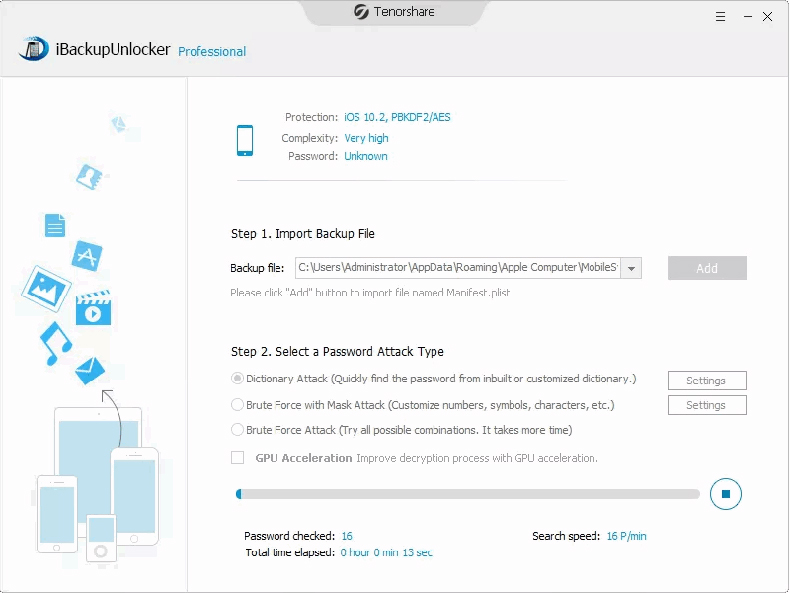 selected password
