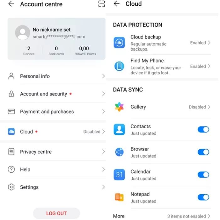 restore lost data from Huawei cloud