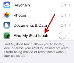 turn off find my ipod