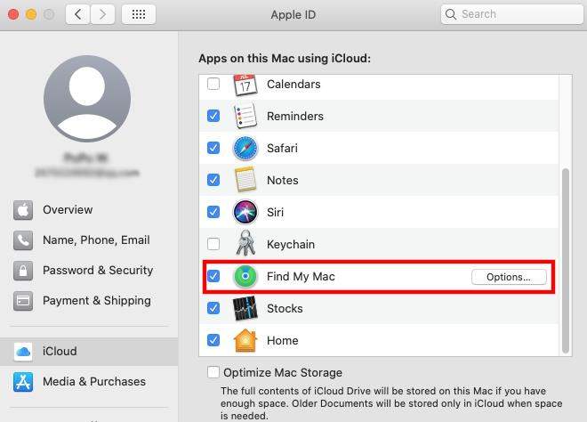 how to turn off find my mac